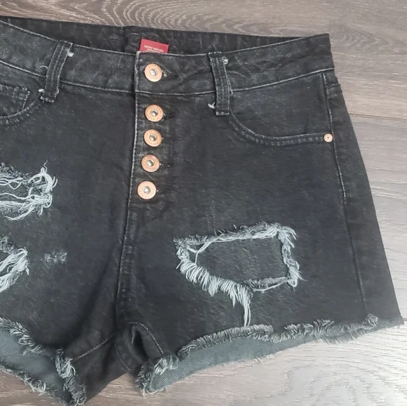 4/25$ Arizona Jean Co Distressed Denim High Rise Shorts - Picture 3 of 8
